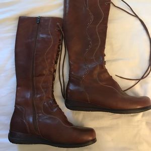 Dansko tall brown zip up boots